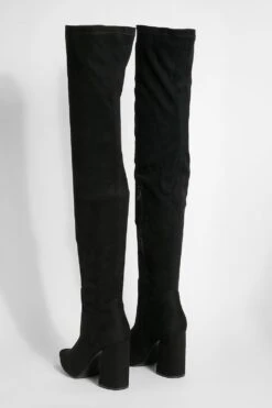 Breite Passform Overknee-Stiefel Mit Blockabsatz -Nerf Verkäufe gzz20823 black xl 3