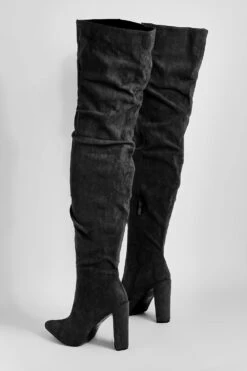 Spitze Overknee-Stiefel Mit Blockabsatz -Nerf Verkäufe gzz21130 black xl 3