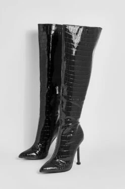 Kroko Overknee-Stiefel Mit Absatz 8 Kroko Overknee-Stiefel Mit Absatz -Nerf Verkäufe gzz21137 black xl 2