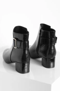 Breite Passform Kroko-Stiefel Mit Schnallen-Detail -Nerf Verkäufe gzz25363 black xl 3