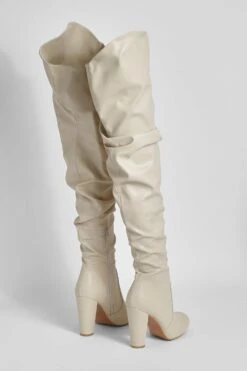 Geraffte Overknee-Stiefel -Nerf Verkäufe gzz26374 ecru xl 3