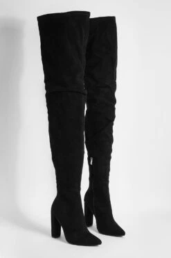 Geraffte Overknee-Stiefel Mit Absatz -Nerf Verkäufe gzz26510 black xl 2