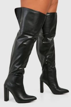 Weite Overknee Stiletto-Stiefel