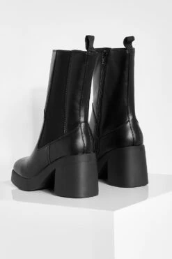 Breite Passform Chelsea-Stiefel Mit Blockabsatz -Nerf Verkäufe gzz28659 black xl 3