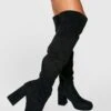 Breite Passform Overknee Platform-Stiefel 2 Breite Passform Overknee Platform-Stiefel -Nerf Verkäufe gzz31035 black xl