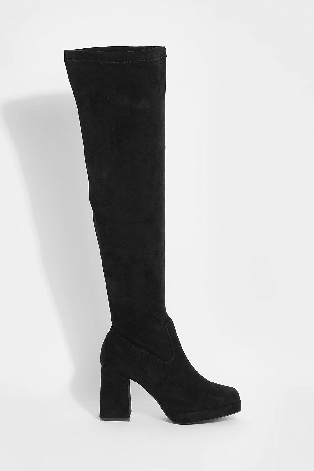 Breite Passform Overknee Platform-Stiefel 4 Breite Passform Overknee Platform-Stiefel – Bild 2