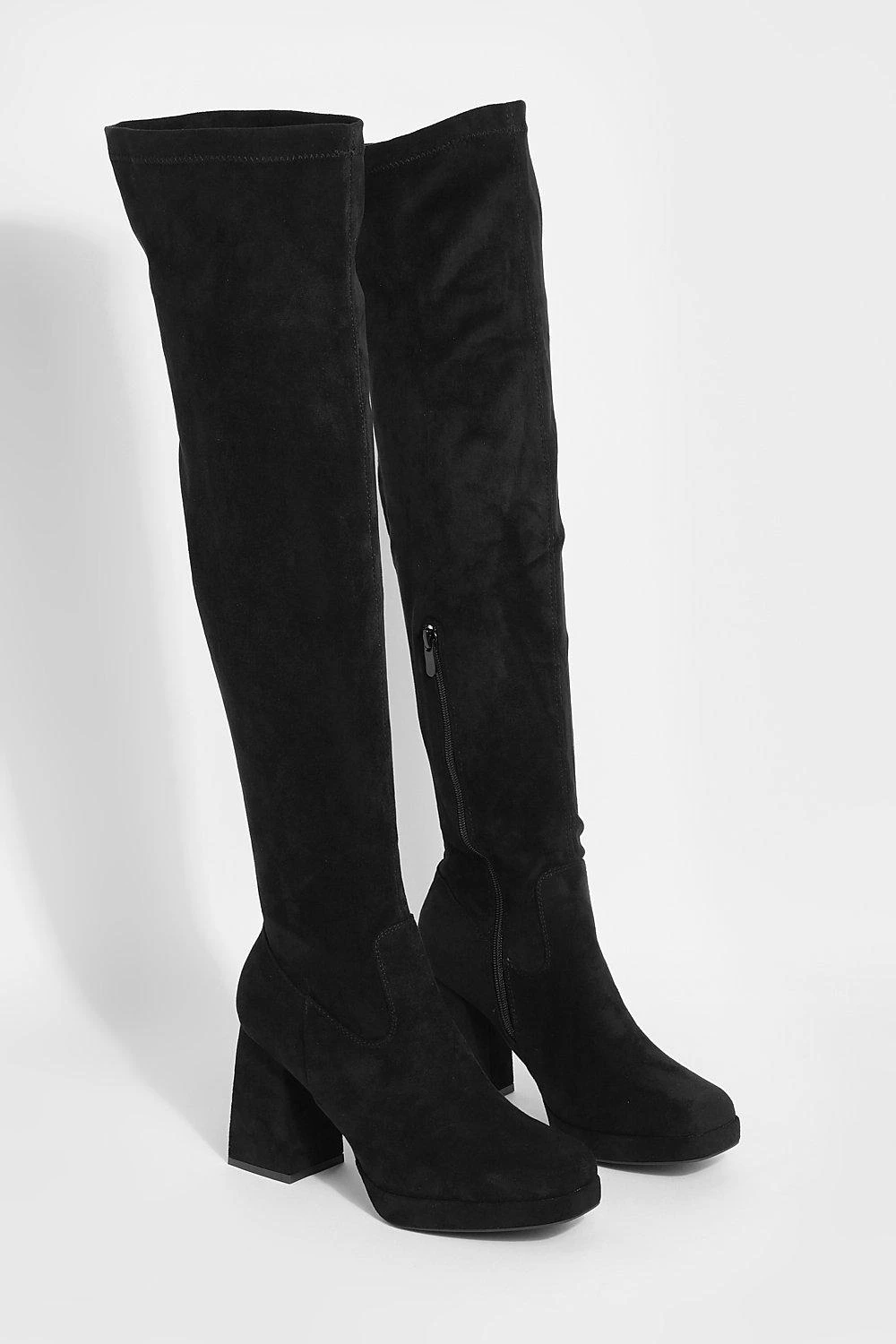 Breite Passform Overknee Platform-Stiefel 5 Breite Passform Overknee Platform-Stiefel – Bild 3