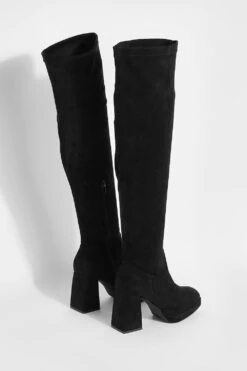 Breite Passform Overknee Platform-Stiefel 9 Breite Passform Overknee Platform-Stiefel -Nerf Verkäufe gzz31035 black xl 3