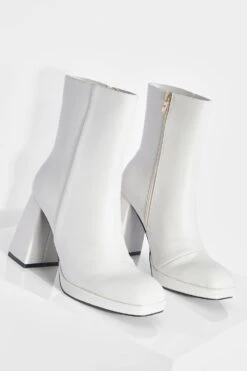 Breite Passform Platform-Stiefel Mit Blockabsatz -Nerf Verkäufe gzz31833 ecru xl 2