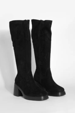 Breite Passform Kniehohe Stiefel Mit Klobiger Sohle -Nerf Verkäufe gzz33448 black xl 2