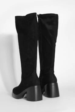 Breite Passform Kniehohe Stiefel Mit Klobiger Sohle -Nerf Verkäufe gzz33448 black xl 3