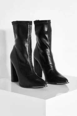 Spitze Socken-Stiefel Mit Metall-Detail 8 Spitze Socken-Stiefel Mit Metall-Detail -Nerf Verkäufe gzz34494 black xl 2