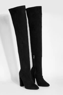 Spitze Overknee-Stiefel Mit Blockabsatz -Nerf Verkäufe gzz34560 black xl 2