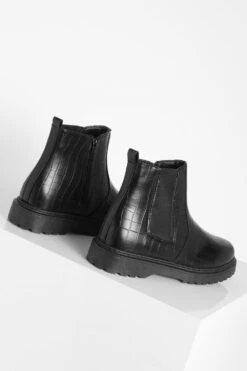 Breite Passform Kroko Chelsea-Stiefel Mit Lasche -Nerf Verkäufe gzz35547 black xl 3