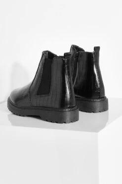 Kroko Chelsea-Stiefel Mit Lasche -Nerf Verkäufe gzz35560 black xl 3