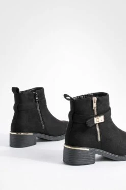 Breite Passform Chelsea-Stiefel Mit Reißverschluss-Detail Und Seitlicher Schnalle 9 Breite Passform Chelsea-Stiefel Mit Reißverschluss-Detail Und Seitlicher Schnalle -Nerf Verkäufe gzz35871 black xl 3