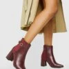Stiefel Mit Blockabsatz Und Schnallen-Detail -Nerf Verkäufe gzz35874 burgundy xl