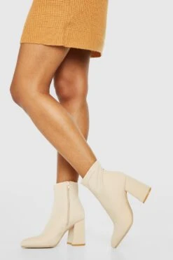 Neopren Stretch Socken-Stiefel Mit Blockabsatz