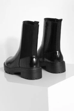 Kroko Chelsea-Stiefel Mit Detail -Nerf Verkäufe gzz37134 black xl 3