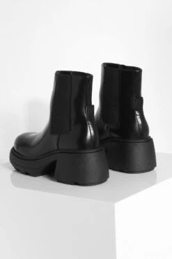 Breite Passform Klobige Chelsea-Stiefel Mit Blockabsatz 9 Breite Passform Klobige Chelsea-Stiefel Mit Blockabsatz -Nerf Verkäufe gzz37138 black xl 3