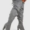 Weite Overknee-Stiefel Mit Schnür-Detail Und Absatz -Nerf Verkäufe gzz37219 grey xl