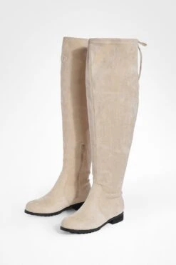 Weite Overknee-Stiefel Mit Schnür-Detail -Nerf Verkäufe gzz37220 sand xl 2