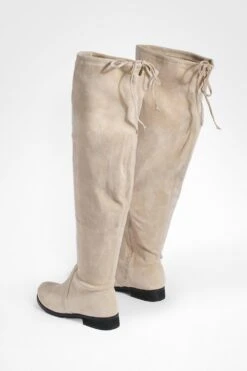 Weite Overknee-Stiefel Mit Schnür-Detail -Nerf Verkäufe gzz37220 sand xl 3