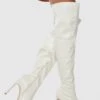 Breite Passform Spitze PU Overknee-Stiefel 1 Breite Passform Spitze PU Overknee-Stiefel -Nerf Verkäufe gzz37225 cream xl