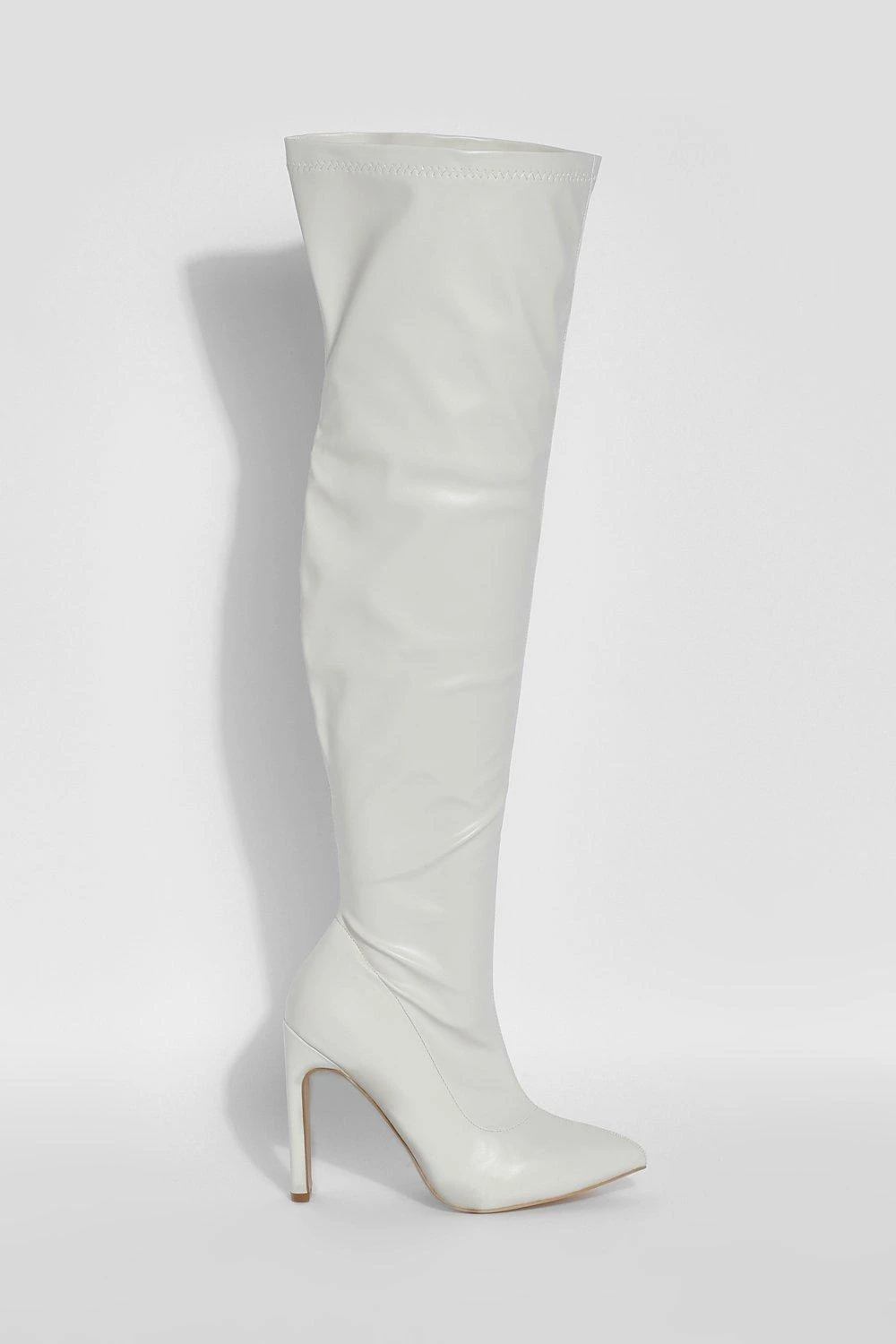 Breite Passform Spitze PU Overknee-Stiefel 4 Breite Passform Spitze PU Overknee-Stiefel – Bild 2