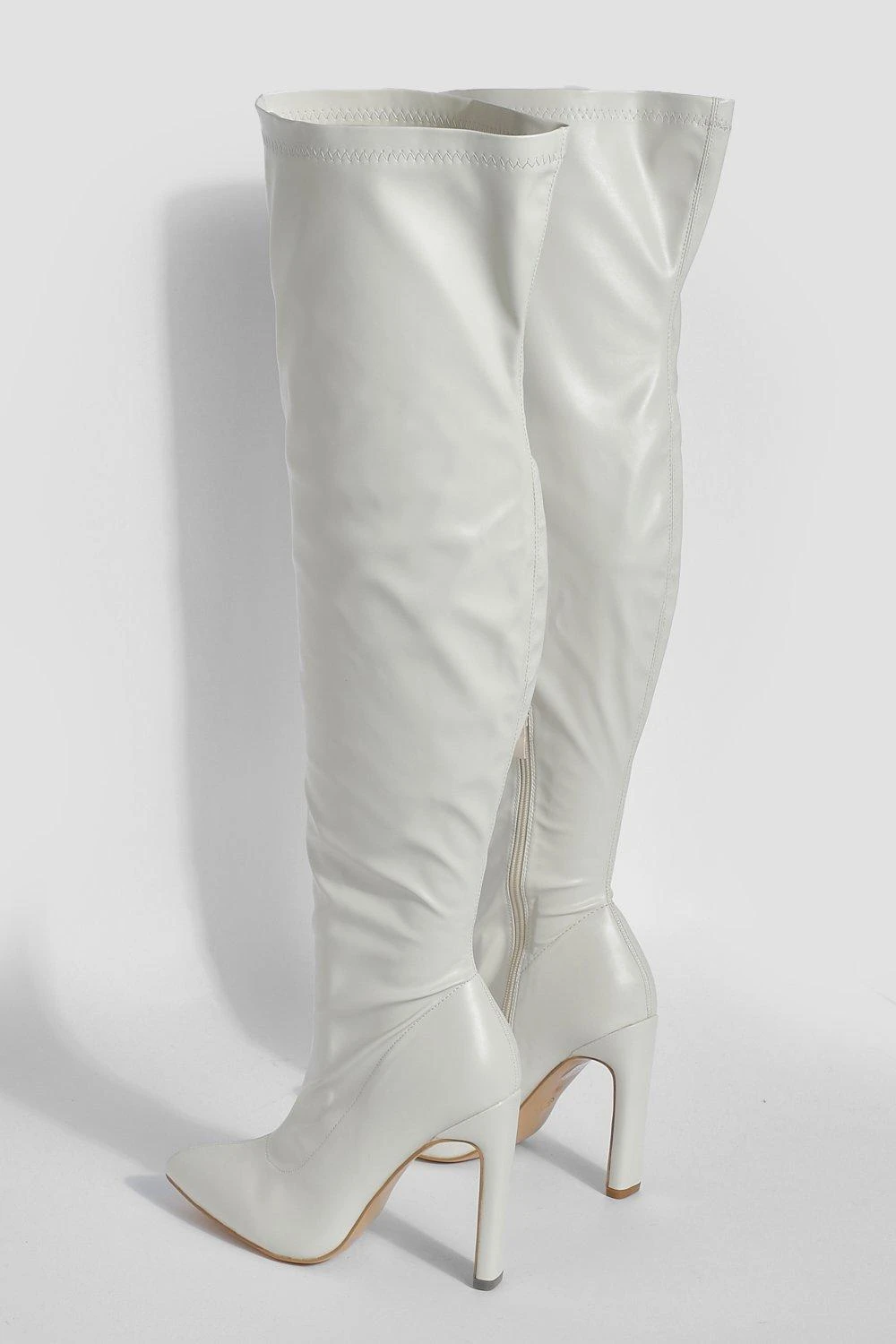 Breite Passform Spitze PU Overknee-Stiefel 6 Breite Passform Spitze PU Overknee-Stiefel – Bild 4