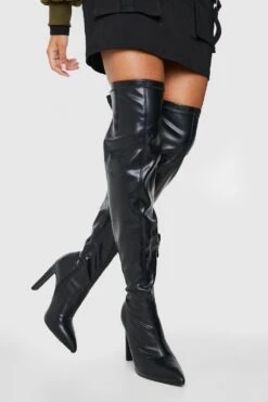 Spitze PU Overknee-Stiefel