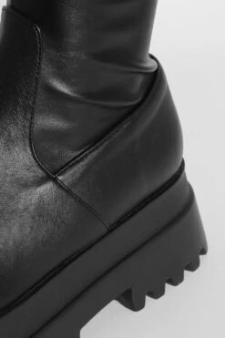 Breite Passform Klobige Stretch PU Overknee-Stiefel -Nerf Verkäufe gzz37236 black xl 3