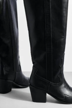 Kniehohe PU Western Cowboy-Stiefel Mit Absatz 8 Kniehohe PU Western Cowboy-Stiefel Mit Absatz -Nerf Verkäufe gzz37888 black xl 2