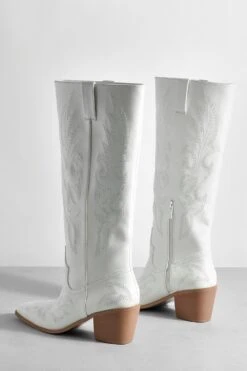 Eckige Kniehohe Western Cowboy-Stiefel 9 Eckige Kniehohe Western Cowboy-Stiefel -Nerf Verkäufe gzz39168 white xl 3