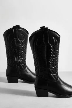 Western Cowboy-Stiefel Mit Laschen-Detail 9 Western Cowboy-Stiefel Mit Laschen-Detail -Nerf Verkäufe gzz39813 black xl 3