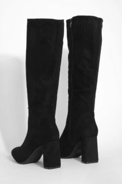 Kniehohe Wildlederimitat-Stiefel Mit Absatz -Nerf Verkäufe gzz40237 black xl 3