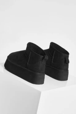 Platform-Stiefel Aus Wildleder-Imitat -Nerf Verkäufe gzz40398 black xl 3