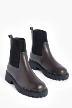 Klobige Chelsea-Stiefel Mit Geteilter Sohle -Nerf Verkäufe gzz40405 chocolate xl 2