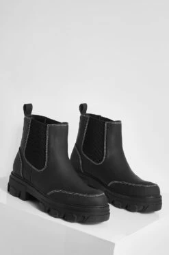 Gummi Chelsea-Stiefel Mit Klobiger Sohle -Nerf Verkäufe gzz40406 black xl 2