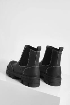 Gummi Chelsea-Stiefel Mit Klobiger Sohle -Nerf Verkäufe gzz40406 black xl 3