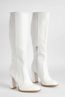 Kniehohe Runde Kroko-Stiefel -Nerf Verkäufe gzz41401 white xl 2