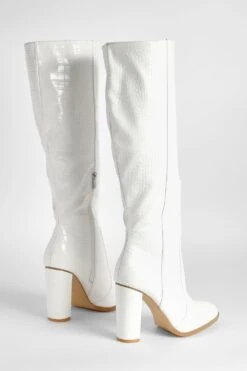 Kniehohe Runde Kroko-Stiefel -Nerf Verkäufe gzz41401 white xl 3