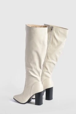 Breite Passform Kniehohe Spitze Stiefel -Nerf Verkäufe gzz41550 cream xl 3