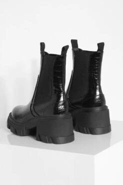 Kroko Chelsea-Stiefel Mit Klobigem Absatz -Nerf Verkäufe gzz41712 black xl 3