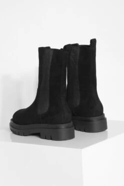 Breite Passform Wadenhohe Chelsea-Stiefel Mit Klobiger Sohle 9 Breite Passform Wadenhohe Chelsea-Stiefel Mit Klobiger Sohle -Nerf Verkäufe gzz41715 black xl 3