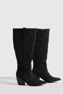 Kniehohe Bestickte Western Cowboy-Stiefel -Nerf Verkäufe gzz42797 black xl 2