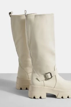 Kniehohe Gummi-Stiefel Mit Schnalle -Nerf Verkäufe gzz47660 cream xl 2