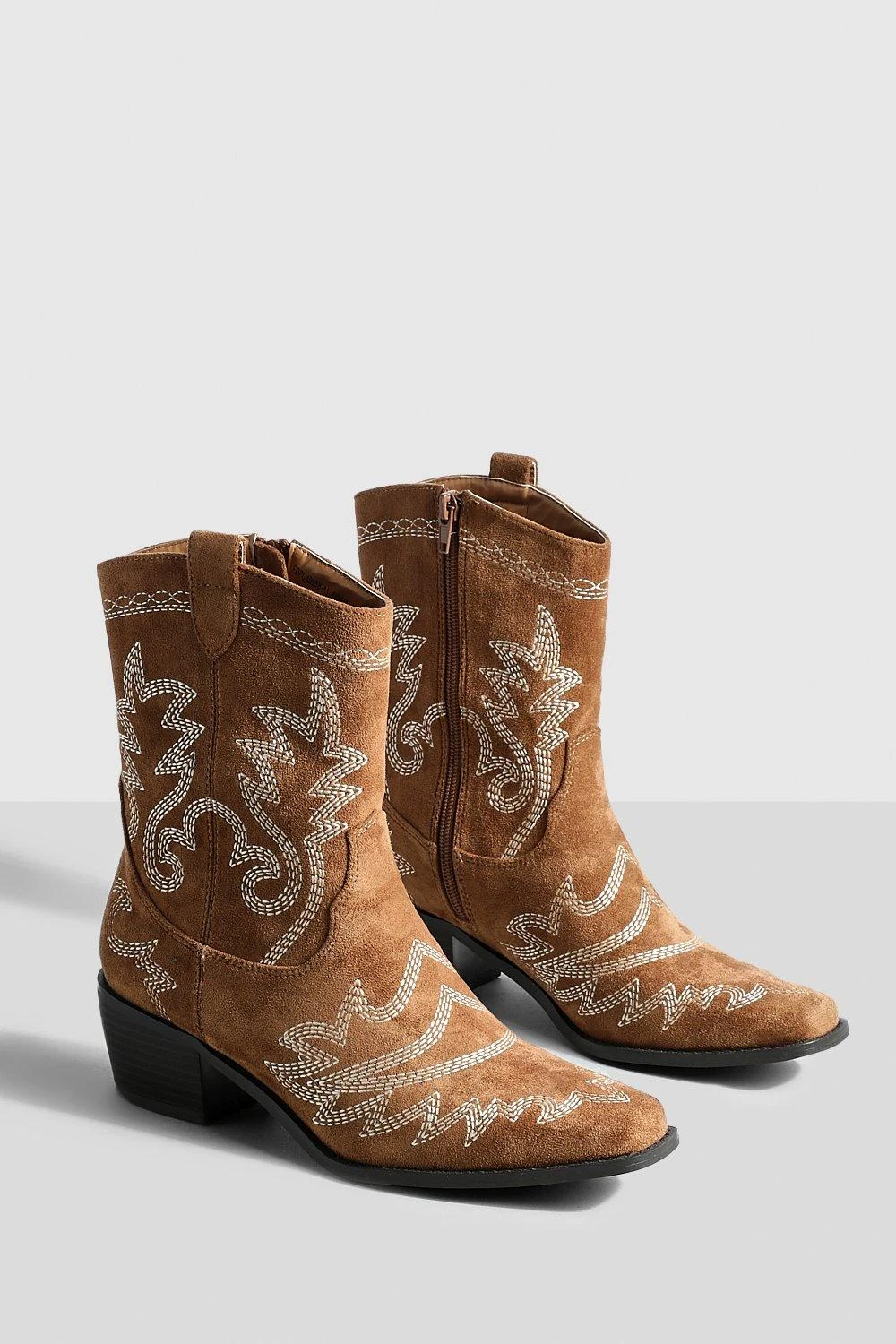 Breite Passform Western Cowboy-Stiefel Mit Naht-Detail 5 Breite Passform Western Cowboy-Stiefel Mit Naht-Detail – Bild 3