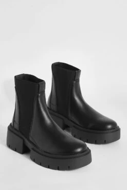 Breite Passform Chelsea-Stiefel Mit Dicker Sohle Und Elastischem Einsatz -Nerf Verkäufe gzz49026 black xl 2