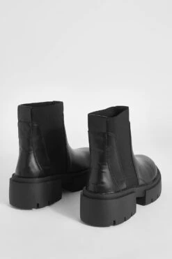 Breite Passform Chelsea-Stiefel Mit Dicker Sohle Und Elastischem Einsatz -Nerf Verkäufe gzz49026 black xl 3